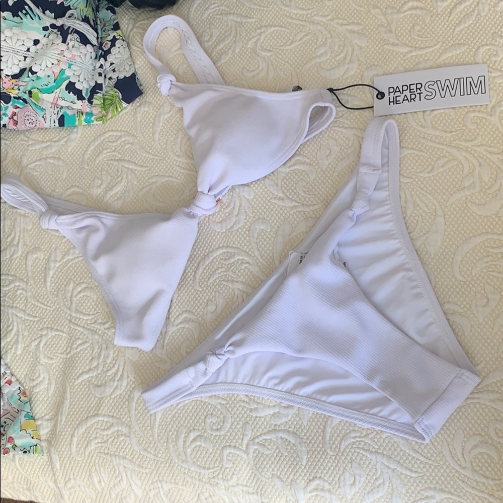 New White Ribbed Bikini